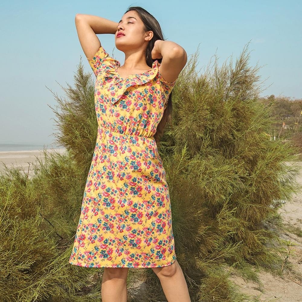 Exclusive Floral Print Western Dress at Rs.450/Piece in surat offer by  syndrella