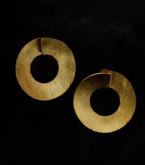 Gold-Plated Disc Earrings
