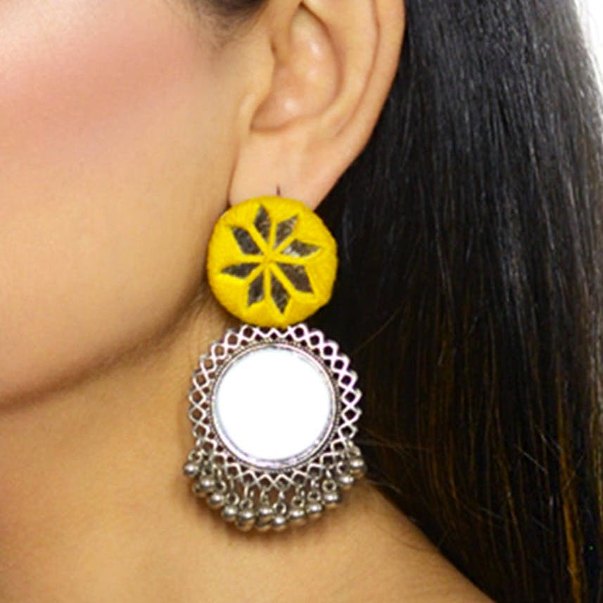 Ghungroo Embellished Geometric Earrings