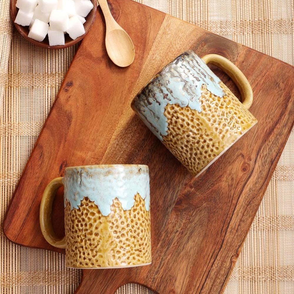 Handmade Snow Melt Speckled Coffee Mug (Set of 2)