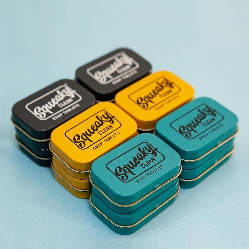 Soap Tablets - Set of 12 Tins (Vanilla Coconut, Activated Charcoal and Lemon Chamomile)