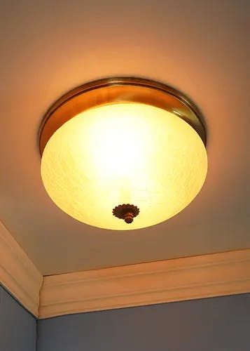 Simple Elegant Frosted Glass & Brass Flush Mount Ceiling Lamp