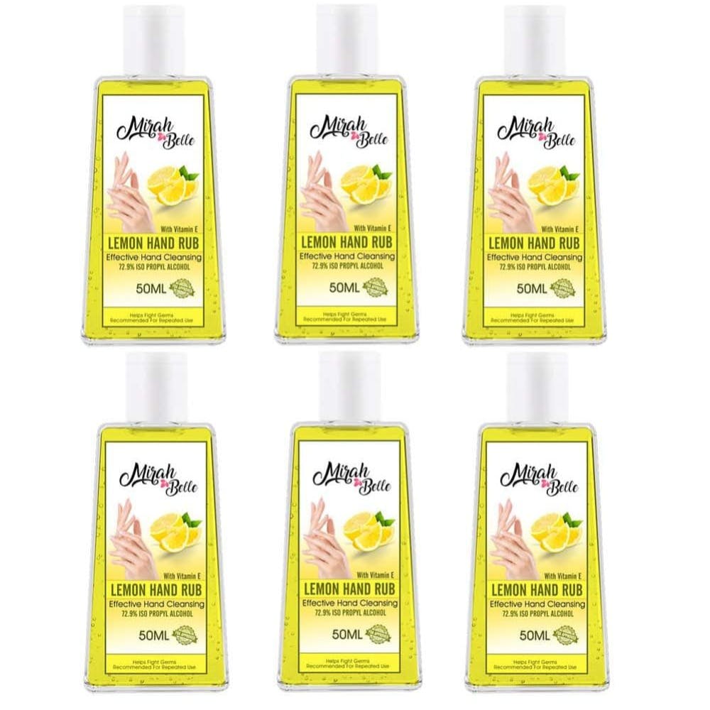 Lemon Hand Rub Sanitizer - Pack of 6 (50ml each)