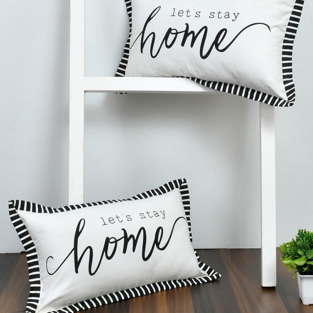 Phrase Printed Pillows With Filler (Set of 2)