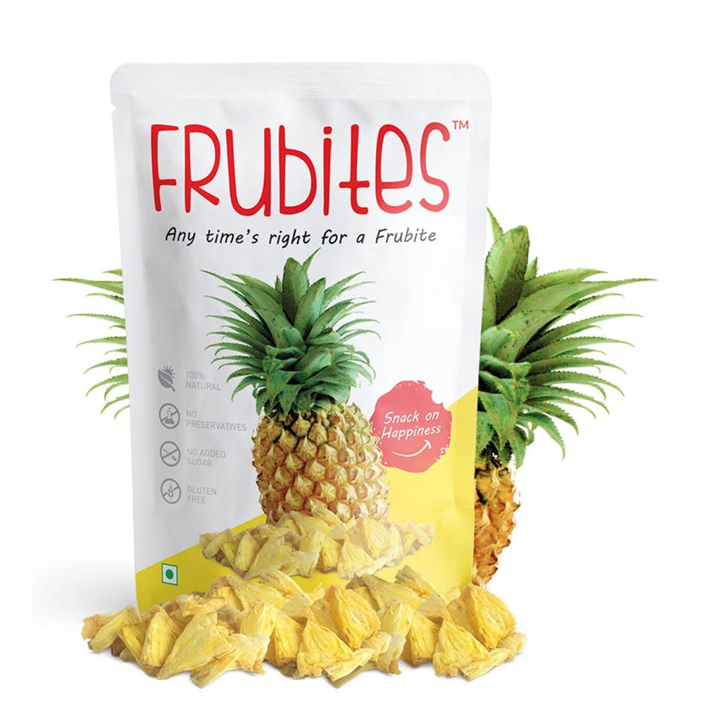Frubites Freeze-Dried Crunchy Fruit Snack - 100% Pure Pineapple, 60gm (Pack of 3)