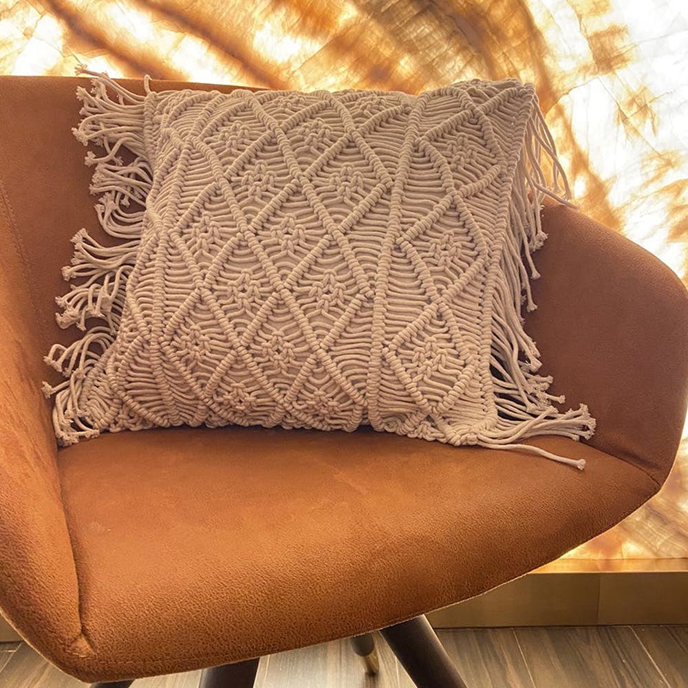 Macramé Fringy Cushion Cover (45 x 45 cm)