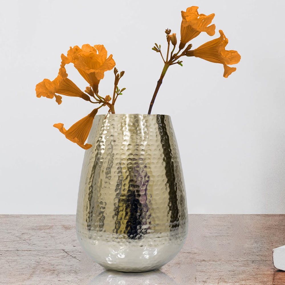 Metal Hammered Vase