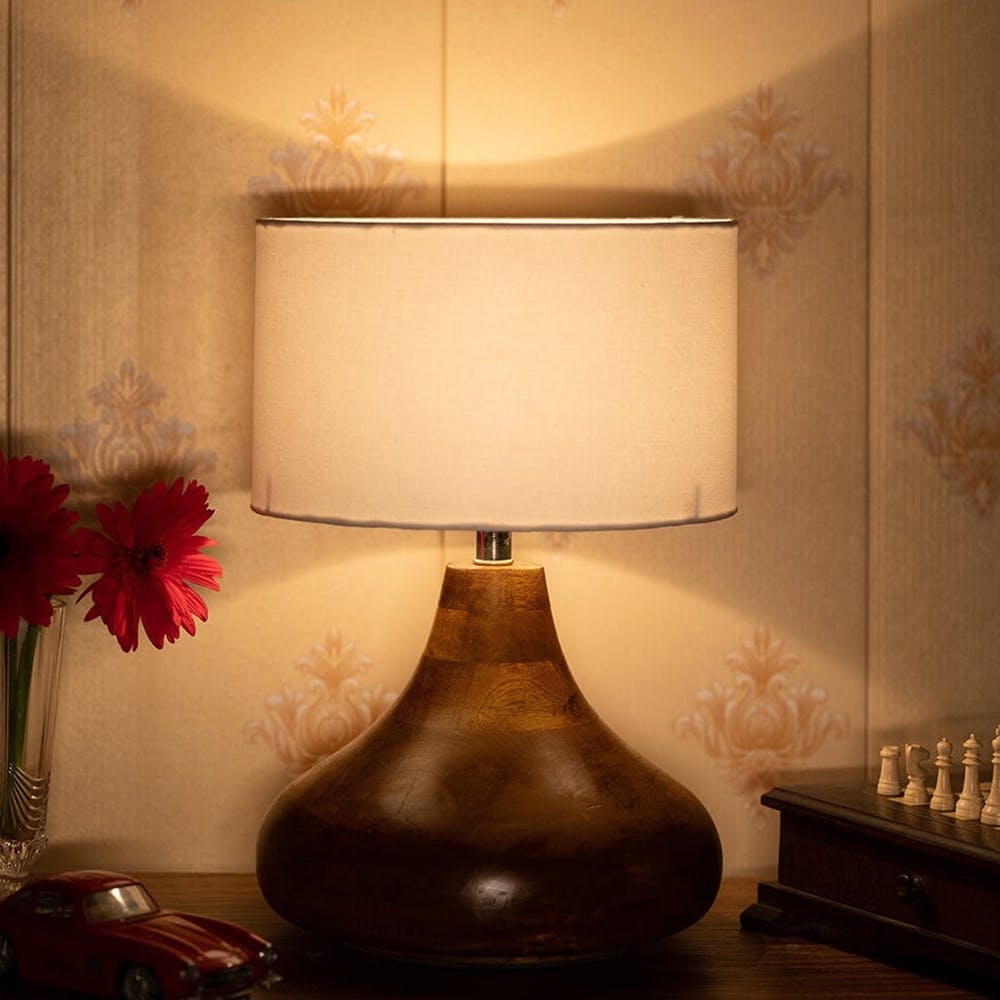 Yogasana Table Lamp with Drum Shaped Shade