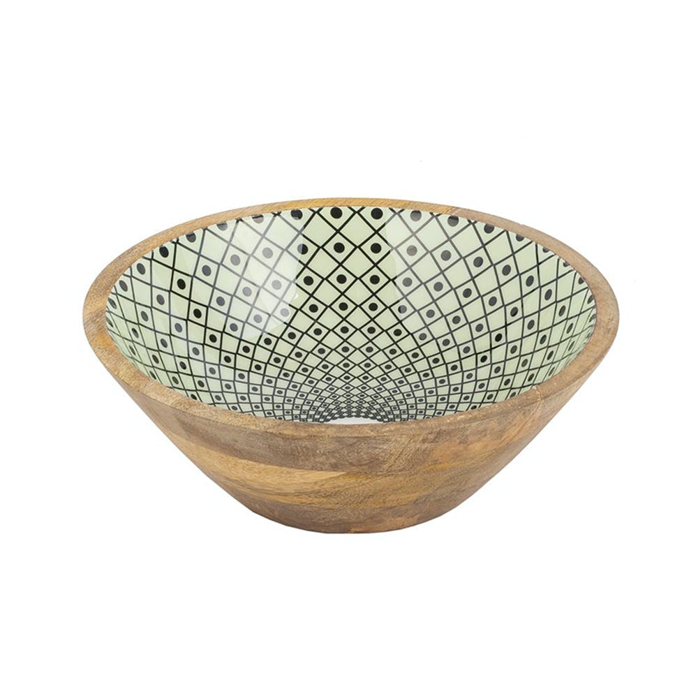Printed Paper Mache Wooden Bowl