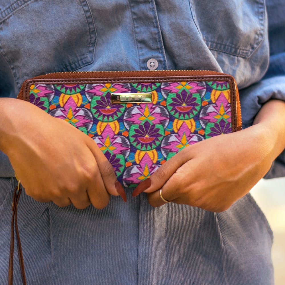 Multicoloured Urban Tribe Printed Long Wallet