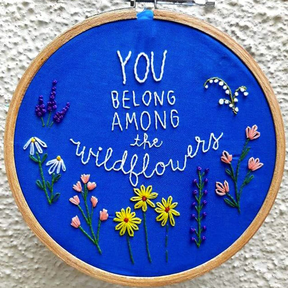 Wildflower Embroidered Wall Hoop