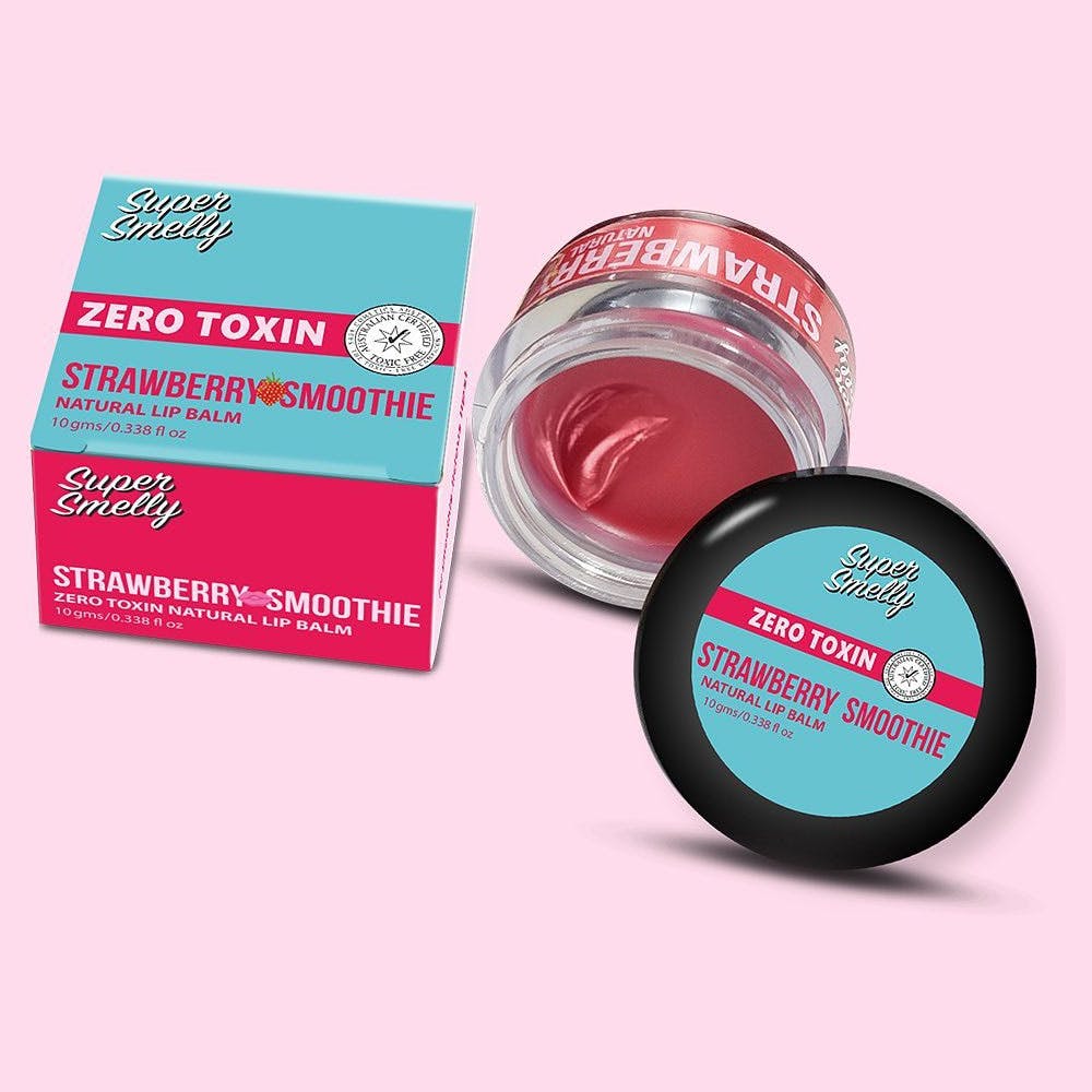 Super Smelly Zero Toxin Strawberry Smoothie Natural Lip Balm
