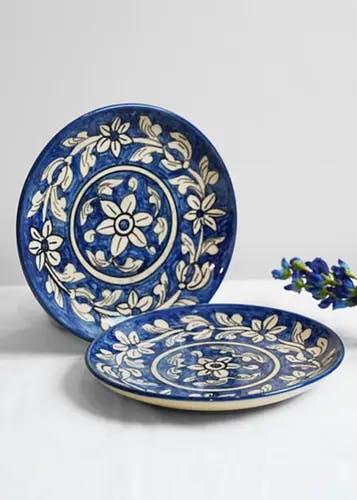 Ceramic Blue Quarter Plate (Set of 2)