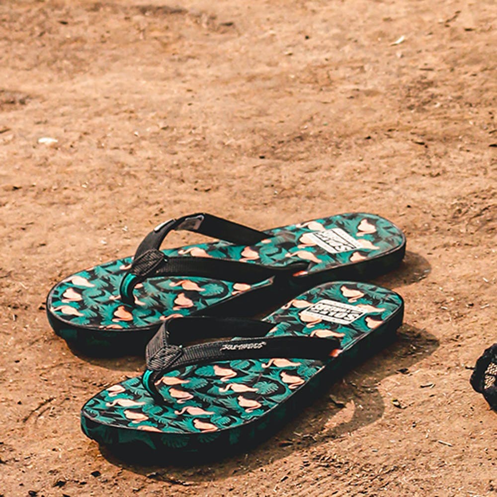Flamingo Printed Flip-Flops