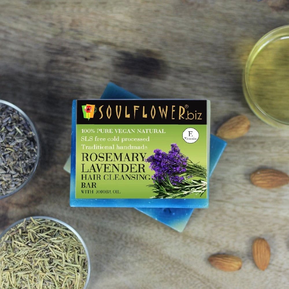 Rosemary Lavender Hair Cleansing Bar Soap with Jojoba Oil (150g)