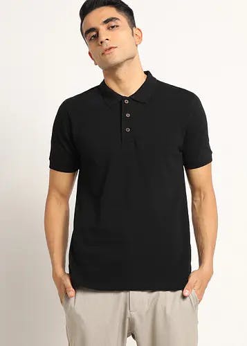 Men Solid Organic Polo T-Shirt