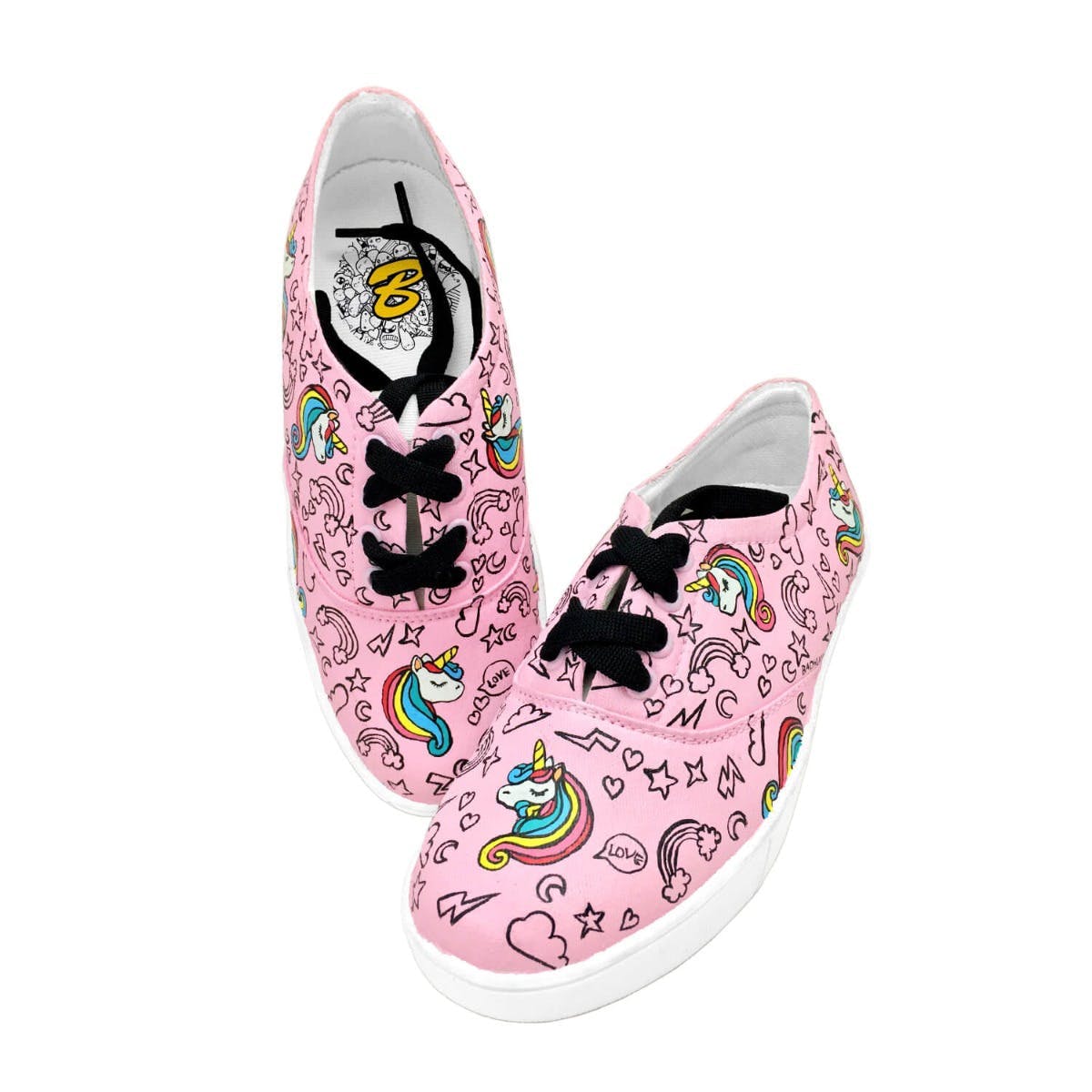 Women Handpainted Unicorn Doodle Sneakers