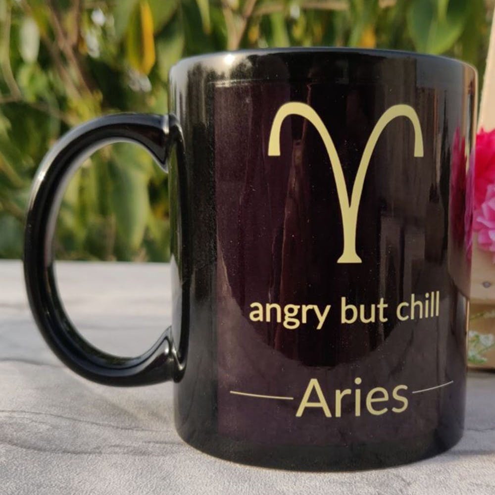 'Aries' Black Coffee Mug