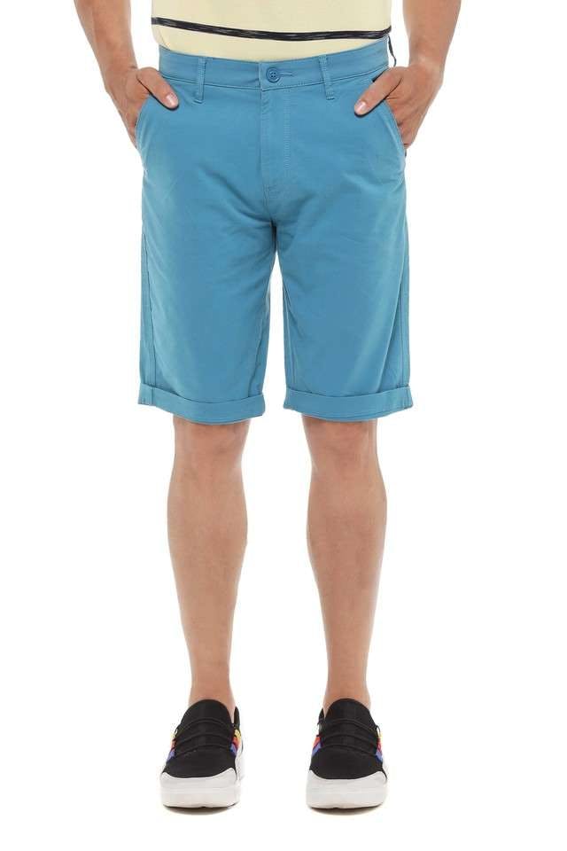 Buy STOP Cobalt Mens Slim Fit Solid Short | Shoppers Stop