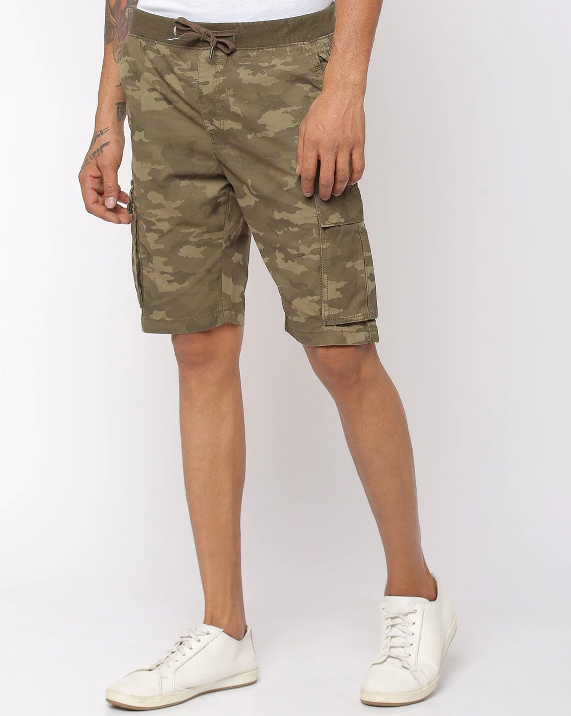 Camouflage Print Cargo Shorts