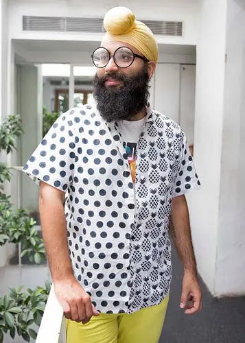 Men Handblock Polka Dots and Pineapple Print Casual Shirt