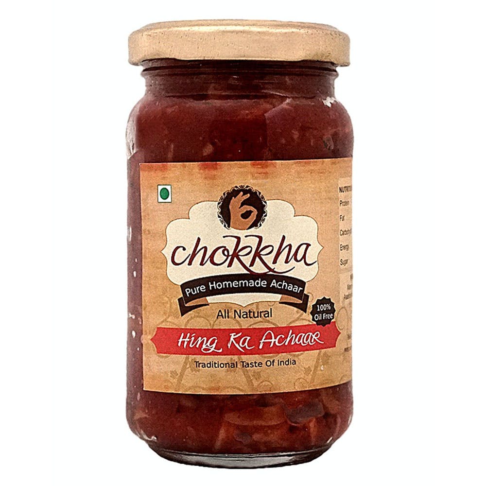 Traditional Homemade Hing Mango Pickle (Hing Achar), 100% Oil-Free