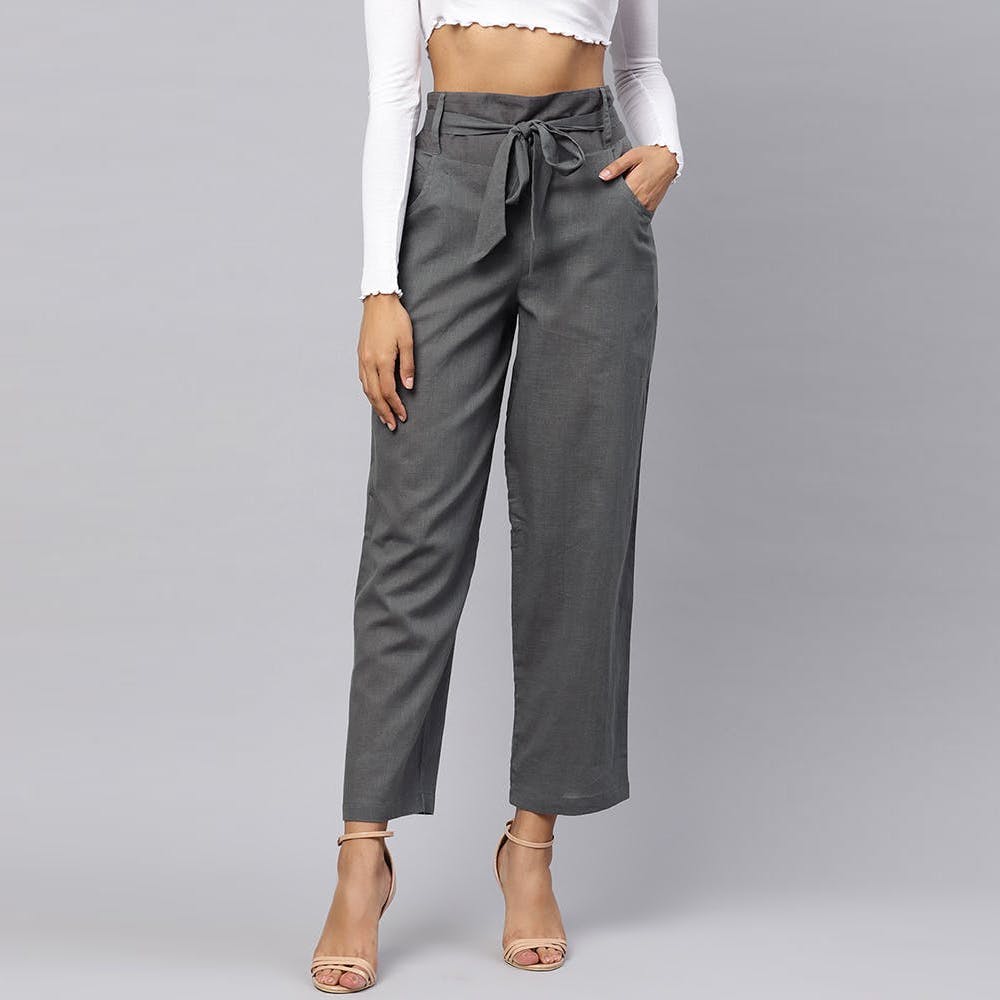 Buy Black Trousers  Pants for Women by WUXI Online  Ajiocom