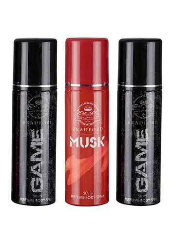Combo of 2 Game & 1 Musk Perfume Body Spray - For Men