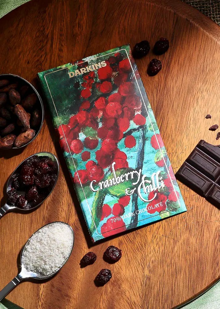 70% with Cranberry & Chilli Chocolate