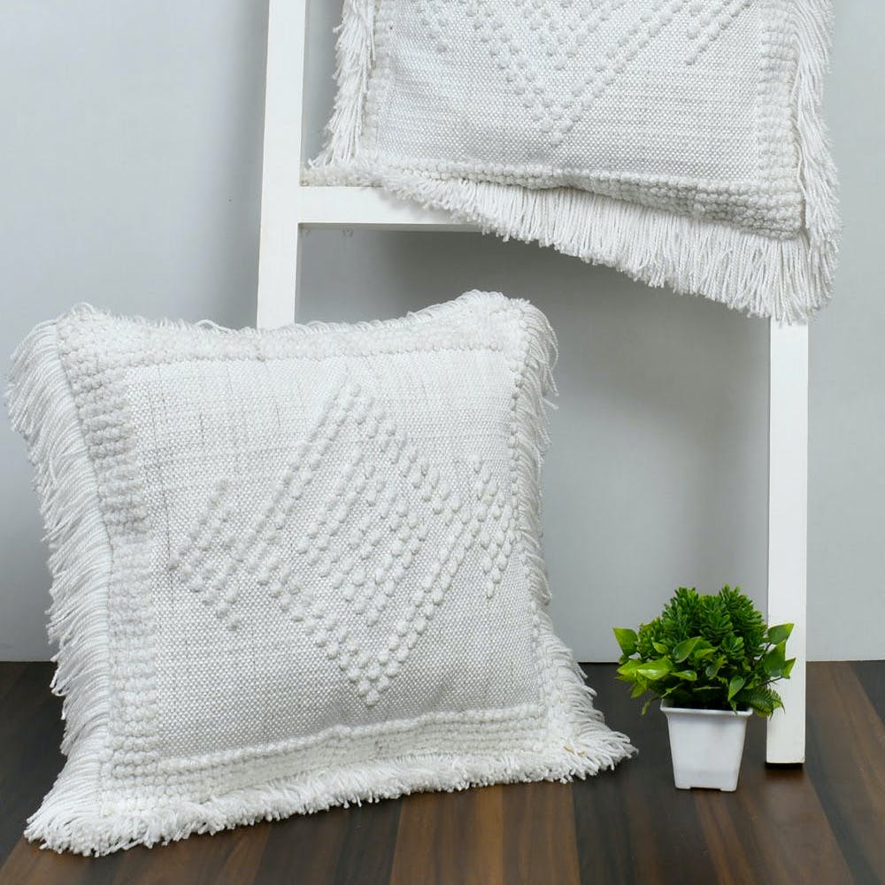 Loop Diamond Decorative Cushions With Filler (Set of 2)
