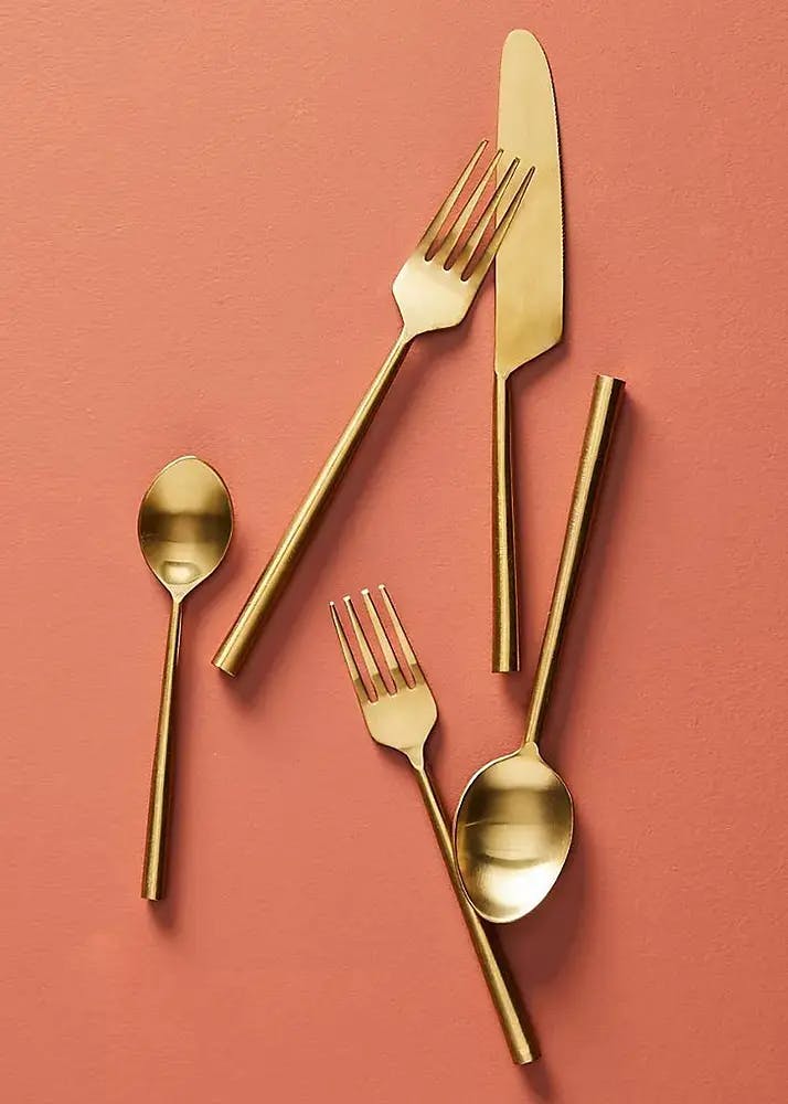 Gold Table Spoon & Fork Set
