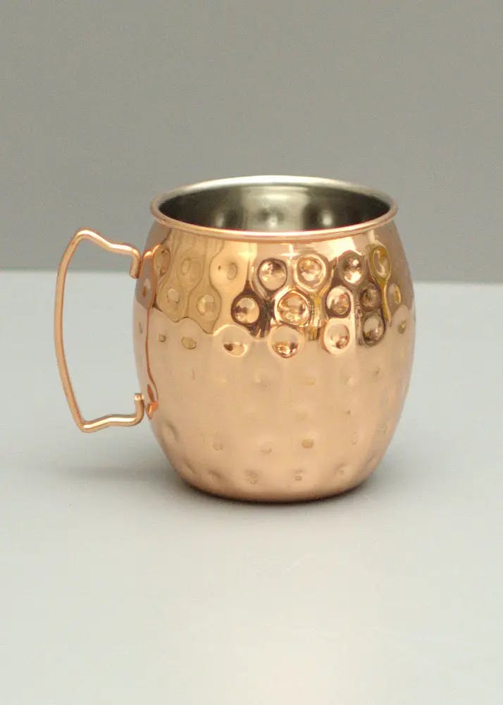 Neck Pattern Beer Mug With Copper Handle