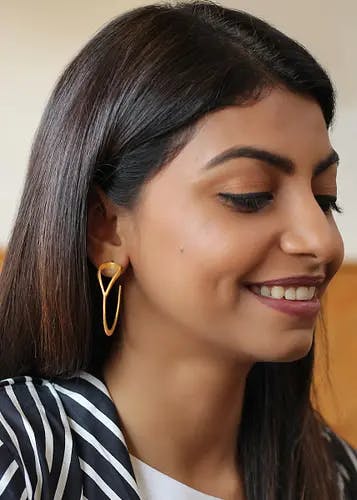 Gold-Plated Loop-Hoop Earrings