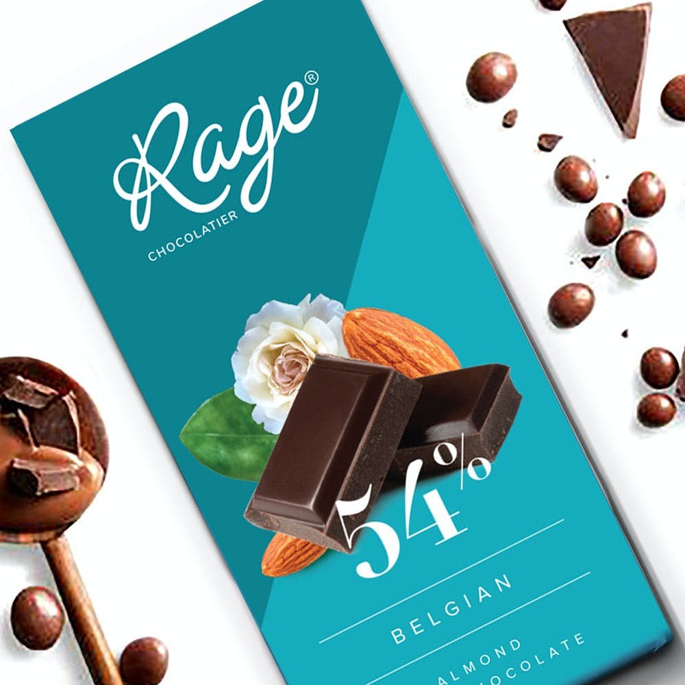 54% Dark Belgian Chocolate with Roasted Almonds- 90 gm