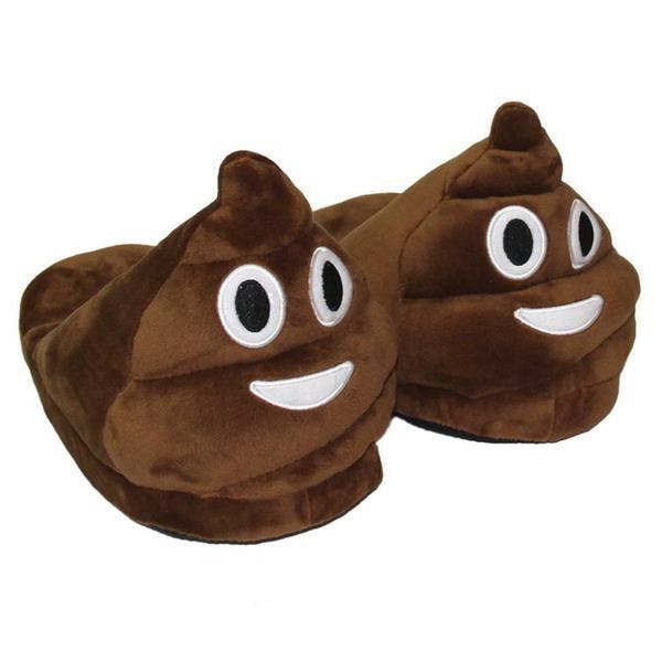 Poop Emoji Plush Slippers