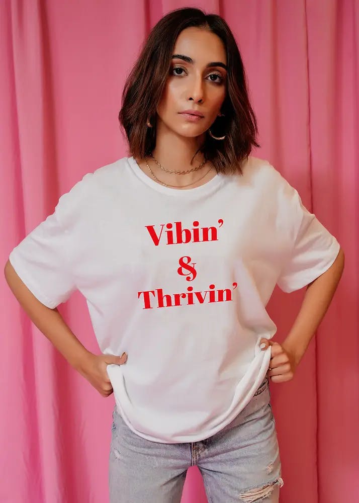 Women Vibin & Thrivin Graphic T-Shirt