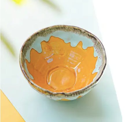Handmade Snow Melt Textured Soup Bowl