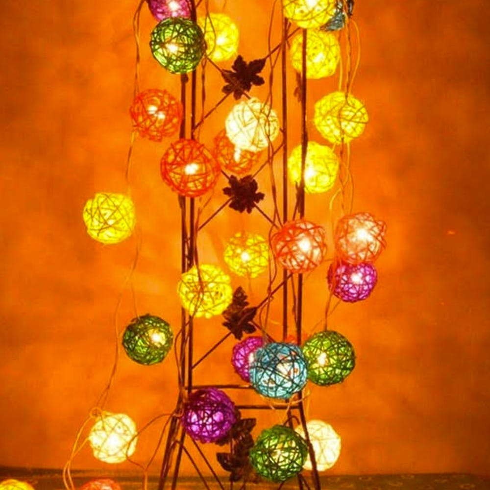 Rattan Cane String Lights From Glimmer Lightings LBB