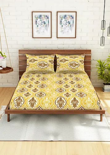 Ethnic Motifs Printed Super Soft Cotton Double Bed Sheet