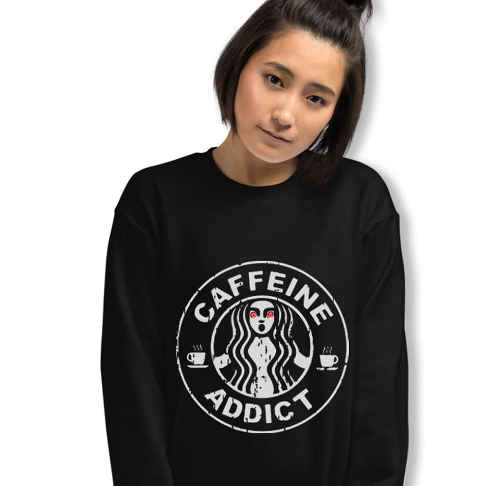 Women "Caffeine Addict" Graphic Sweatshirt