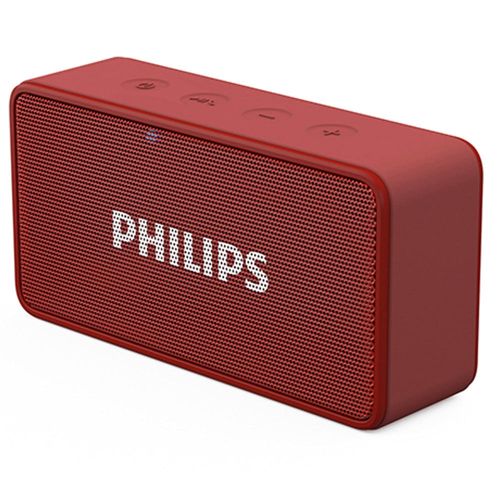 Philips BT64 Wireless Bluetooth Speaker with Mic, 3W RMS, Bluetooth 4.0V, Red