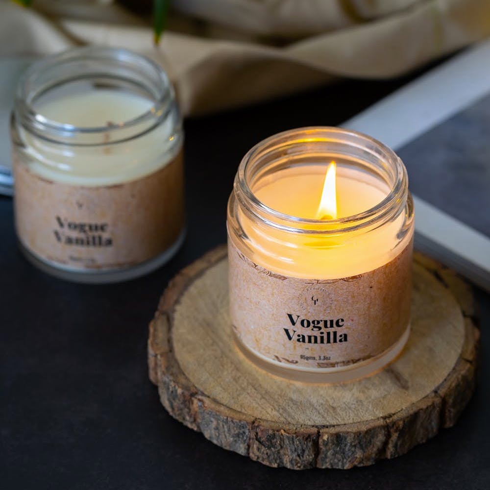 Vogue Vanilla Candle - Set of 2 - Burn Time : 40 Hours