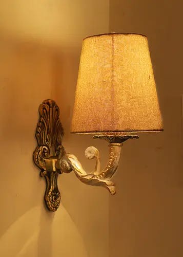 Allure White Antique Brocade Shade Wall Light