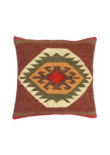 Center Geometric Woven Detail Cushion Cover