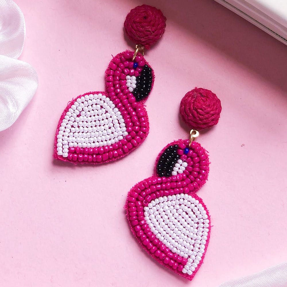 Flamingo hot sale beaded earrings