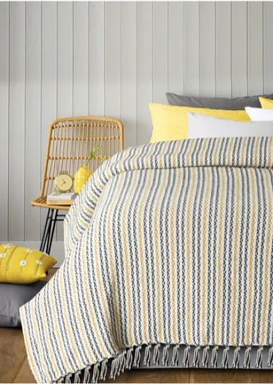 Multi Striped Throw Bedcover