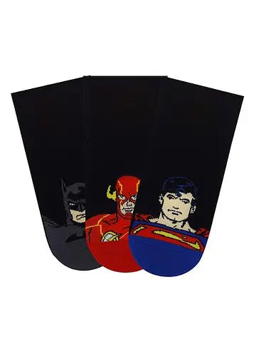 Men Justice League Cotton Ankle Socks (Set of 3)