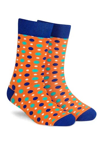 Unisex Two-Tone Dots Printed Crew Socks