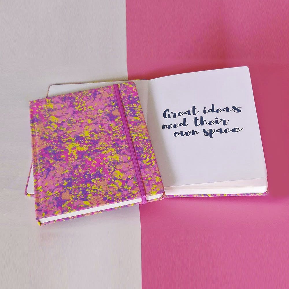 Multi Coloured Fabric Clad Journal