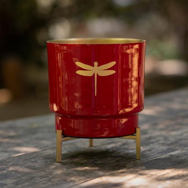Ruby Dragonfly Planter